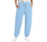 Générique Pantalon Leggings en Tissu Froissé Double Couche Ample, DéContracté Et Tendance pour Femme