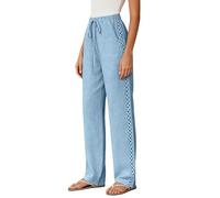 Générique Pantalon Lin Femme Fluide éTé Jambe Large LéGer ÉLastique Pantalons Chic Respirant Taille Haute 7/8 Sarouel Jogging Yoga Ample Grande Taille Pas Cher Pantalon Large