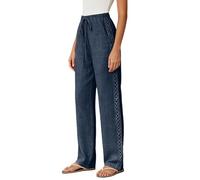 Générique Pantalon Lin Femme Fluide éTé Jambe Large LéGer ÉLastique Pantalons Chic Respirant Taille Haute 7/8 Sarouel Jogging Yoga Ample Grande Taille Pas Cher Pantalon Large