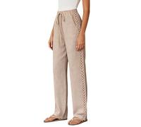 Générique Pantalon Lin Femme Fluide éTé Jambe Large LéGer ÉLastique Pantalons Chic Respirant Taille Haute 7/8 Sarouel Jogging Yoga Ample Grande Taille Pas Cher Pantalon Large
