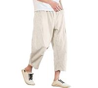 Générique Pantalon Lin Homme Taille Élastique Pantalon Été Homme Casual, Pantalon Décontracté Homme en Coton et Lin Coupe Moderne Confortable Respirant pour Sortie Quotidienne