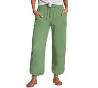 Générique Pantalon Long Femme à Double Couche en CrêPe avec Cordon De Serrage - Taille Haute Coupe éVaséE - Style BohèMe Confortable pour Printemps/Automne - MatièRe Fluide Et Respirante