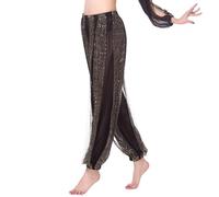 Générique Pantalon Paillette Femme de Scintillement pour Danse Orientale en Mousseline de Soie et Confortable