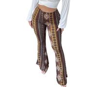 Générique Pantalon Paillettes Femme Taille Haute Coupe Élégante Imprimé Paisley Finition Scintillante Automne Hiver Confort Voyage Ville Sortie Loisirs Allure Moderne