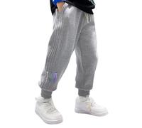 Générique Pantalon Pantalon de survêtement pour garçon,vêtements d'entraînement athlétiques pour Enfants,Jogging garçon avec Poche zippée et Cordon de Serrage(Grey,10-11 Ans)