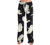Générique Pantalon Pyjama Femme Taille Elastique Deguisement Halloween Costume Fluide Automne Populaire Pantalon Femme Pirate Large Polaire Pyjama Famille Halloween Simple Hiver Blanc S