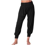 Générique Pantalon Sarouel Femme Été Fleuri Toile Fluide Ete Porte Leger Legging Yoga Noir Chic Et Elegant Souple Stretch Taille Haute Grande Baggy Lin Jogging De Blanc Large Thai Hippie