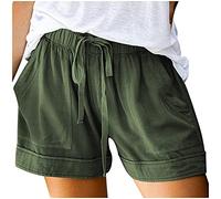 Générique Pantalon Shorts Splice Womens Looking Pocketed Drawstring Waist Comfy Elastic Casual Pants (Army Green, XXL)