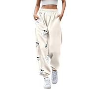 Générique Pantalon Sport Femme, Deguisement Adulte Halloween Femme Pantalon Jogging Large Taille Haute Pantalon De Détente Imprimé Halloween Pants Extensible Confortable Sportswear avec Cordon
