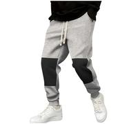 Générique Pantalon Sport Homme Automne Hiver Jogging Yoga Bas Survetement Taille Elastique Décontracté Cordon Poche Pants Extensible Casual Couleur Unie Sweatpants Outdoor Active Gym Gris L