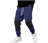 Générique Pantalon Sport Homme Automne Hiver Jogging Yoga Bas Survetement Taille Elastique Décontracté Cordon Poche Pants Extensible Casual Couleur Unie Sweatpants Outdoor Active Gym Bleu Marine S