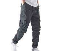 Générique Pantalon Survêtement Homme Impermeable Vetement de Sport avec Cordon Coulissant Pantalons de Randonnée Jogging de Travail de Sécurité Cargo Large Bas Survetement Homme Gris foncé M