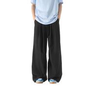 Générique Pantalon SurvêTement Homme,Pantalon D'éTé DéContracté en Imitation Soie GlacéE pour Homme Coupe Droite Jambes Larges