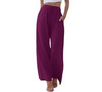 Générique Pantalon Taille Haute Femme Large,Pantalon Portefeuille Femme A Nouer, Slacks avec Poches Trouser Baggy Loungewear Maison Vêtements Décontracté Jambe Largeur Fluide Slacks XXXXXL Trouser