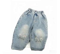 Générique Pantalon Thermique Enfant Jean Droit en Denim pour Filles,Pantalon Classique décontracté et Confortable,Extensible,idéal pour Jouer et Aller à l'école.