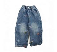 Générique Pantalon Thermique Enfant Jean Droit en Denim pour Filles,Pantalon Classique décontracté et Confortable,Extensible,idéal pour Jouer et Aller à l'école.