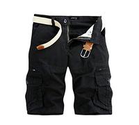 Générique Pantaloncini Cargo Classico da Uomo Vintage Shorts Elastici Pantaloni Corti da Lavoro Bermuda Casual Sportivi Pantalone Estivi Multi Tasche Pantaloncino in Cotone Senza Cintura