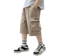 Générique Pantaloncini Cargo da Ragazzo, Alla Moda, Con Tasche, Gamba dritta, Primavera/Estate/Autunno