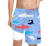 Générique Pantaloncini da Bagno Bambino Con Stampa e Cinturino Comodi Sportivi per Bambini 5-14 Anni Estate 2026(Sky Blue, 150)