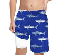 Générique Pantaloncini da Bagno Bambino Con Stampa e Vita Regolabile Comodi per Bambini 5-14 Anni Estate 2026(Blue, 130)