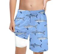 Générique Pantaloncini da Bagno Bambino Con Stampa e Vita Regolabile Comodi per Bambini 5-14 Anni Estate 2026(Sky Blue, 150)