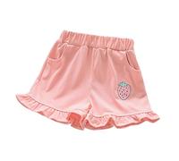 Générique Pantaloncini Estivi Bambina Con Vita Elastici Casual Morbidi per Gioco Outdoor per Neonati e Bambini(3-4 Years)
