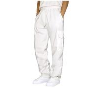 Générique Pantalons de Randonnée Homme Pantalon de Travail Cargo Vêtements Peche Pantalon de Chantier avec Cordon Coulissant de Running Bas de Survetement Jogging de Travail Homme Blanc XXL