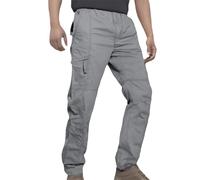 Générique Pantalons de Sécurité Cargo Homme Multipoches Softshell Cote de Travail Impermeable de Chantier Tactique Vêtements Pantalon Cargo Homme Travail Pantalon Peintre Gris Clair XXL