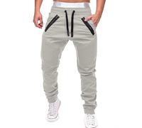 Générique Pantalons de Sport Homme Hiver Vetement Hiver Décontracté Pantalon Randonnée Cargo Stretch avec Cordon Coulissant de Chasse Jogging Homme Large Blanc M