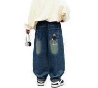 Générique Pantalons de SurvêTement pour Filles Pantalon en Jean décontracté pour garçons,Coupe Droite,Tout-Petits et Grands Enfants,Coupe Ample,Confortable,avec Poches,Automne