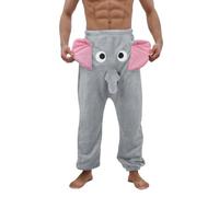 Générique Pantalons d'intérieur Homme Hiver éléphant Drôle Long Douce et Moelleuse Fantaisie Pantalon de Nuit en Peluche Chaud Flanelle Bas de Pyjama en Polaire Sommeil en Peluche Pantalons