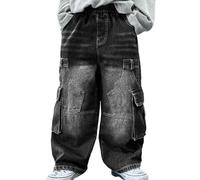 Générique Pantalons en Denim Jean Baggy pour GarçOn, Loose Taper Fit Jeans GarçOn Mode Casual Polyvalent Ado Pant pour 6-14 Ans Light Blue Denim, Jean Classique à Coupe Droite Jeans Garcon 16 Ans |