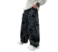 Générique Pantalons GarçOn Baggy,Pantalon en Jean pour GarçOn Coupe Ample Et DéContractéE Style Cargo IdéAl pour Les Aventures Automnales en Plein Air Et L'éCole (Dark Green 13-16 Years)