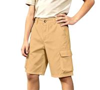Générique Pantalons Garçon décontracté en sergé pour garçon, Confortable et Extensible, idéal au Quotidien pour l'école et Les Jeux, Style Preppy et Doux. (Khaki, 9-10 Years)