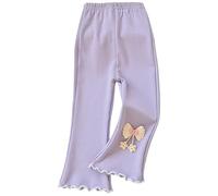 Générique Pantalons pour Filles pour Un Usage Quotidien Extensibles Doux et Confortables Pantalons décontractés pour Tout-Petits Tenue Printemps été Automne (Purple 2-3 Years)