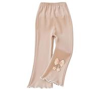 Générique Pantalons pour Filles pour Un Usage Quotidien Extensibles Doux et Confortables Pantalons décontractés pour Tout-Petits Tenue Printemps été Automne (Khaki 2-3 Years)
