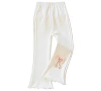 Générique Pantalons pour Filles pour Un Usage Quotidien Extensibles Doux et Confortables Pantalons décontractés pour Tout-Petits Tenue Printemps été Automne (White 5-6 Years)