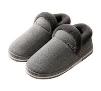 Générique Pantoufle Femme Hiver Chaude Charentaises Hommes Pantoufles d'automne et d'hiver en Coton à Semelles épaisses antidérapantes pour Femmes, Gris, 39 EU