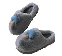 Générique Pantoufle Femme Hiver Chaude - Slippers for Women&Men Memory Foam Retro Soft Plush Warm Slip on Christmas Slippers Cute Checkered Cozy Indoor Outdoor Slippers (Grey 45)