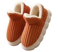 Générique pantoufle femme hiver Chaussons Femme Hiver Mousse À Mémoire Pantoufles Légères Chaude Doublure Chaussures Douillettes En Feutre Et Homme Pantoufle chausson chauffant Orange 40