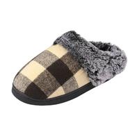 Générique Pantoufle Femme Slippers Homme Pantoufles De Noël Pour Et En Peluche Amusante L'hiver Mules Fausse Fourrure Lavable 40°c Semelle Texture Isolation Froid Chaussons Ete Claquettes Beige 37
