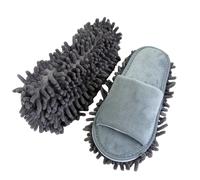 Générique Pantoufles de Nettoyage de Sol en Microfibre avec Tissu éponge pour Femme Pantoufles Nettoyage Réutilisables en Microfibre, Chaussons Paresseux pour Le Nettoyage du Sol