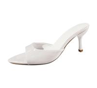Générique Pantoufles d'été à talons hauts pour femmes, talon rétro à l'extérieur, portant du cuir souple, couleur unie, talon moyen, sandales de grande taille Sandale Femme 02