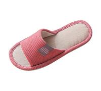 Générique Pantoufles en Coton Et Lin - Pantoufle Femme Et Chausson Couple Assortis Chausson Bout Ouvert Accueil Chaussons Décontracté Pantoufle Respirant Chaussons avec Semelle Souple Pantoufles