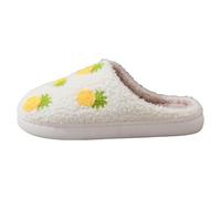 Générique Pantoufles Hommes Femmes,Pantoufle Femmes Hiver Chausson Peluche Chaud Slippers Chaussures De Maison des Madame Doublure en Fourrure Mémoire Mousse Bois Plancher Faux Daim À Mules Forme
