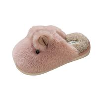 Générique Pantoufles Mignonnes De Lapin pour Femme Chaussons Peluche Doublées en Polaire Pantoufles Chaude Bout Fermé Chaussons Décontractés À Enfiler De Chambre À Coucher, Salle, Automne Hiver
