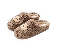 Générique Pantoufles Peluche pour Femme Chaudes Chaussons De Maison De Dessins Animés Ours Pantoufles Mignonnes Décontractés Chaussures Doublées en Feutre Idée Cadeau, Chambre, Salle, Bois Plancher