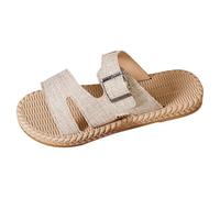 Générique Pantoufles plates élégantes pour femmes, semelle tissée et ornées de détails métalliques. Respirantes et confortables, elles sont parfaites pour été, la maison comme la Chaussures Bottines