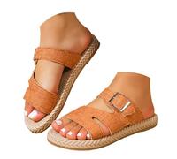 Générique Pantoufles plates élégantes pour femmes, semelle tissée et ornées de détails métalliques. Respirantes et confortables, elles sont parfaites pour été, la maison comme la Chaussures Bottines