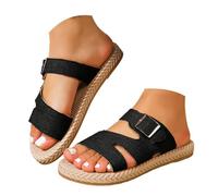 Générique Pantoufles plates élégantes pour femmes, semelle tissée et ornées de détails métalliques. Respirantes et confortables, elles sont parfaites pour été, la maison comme la Chaussures Bottines